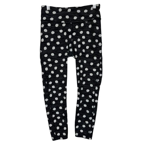 Outdoor Voices Leggings Women Small Navy Polka Dot Tech Sweat 3/4 Flex Crop - Picture 1 of 9